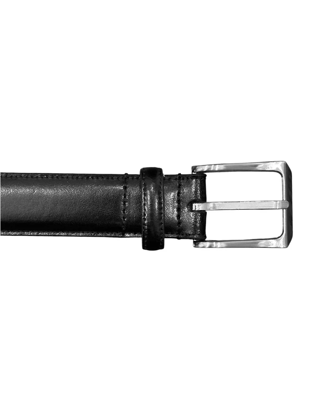 Jos A Bank Italian Leather 1.25” Dress Belt in Black Silver Buckle Men’s 40